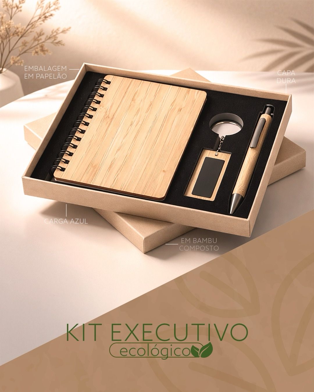 Kit executivo ecológico 3 peças 